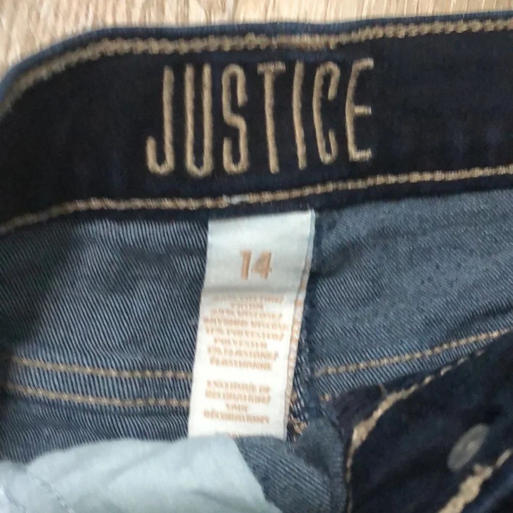 Justice Button Fly Stretch Denim Cuffed Shorts